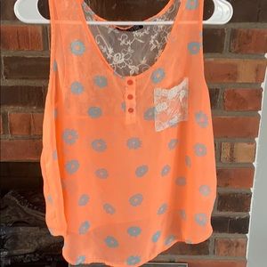 Orange see through tank